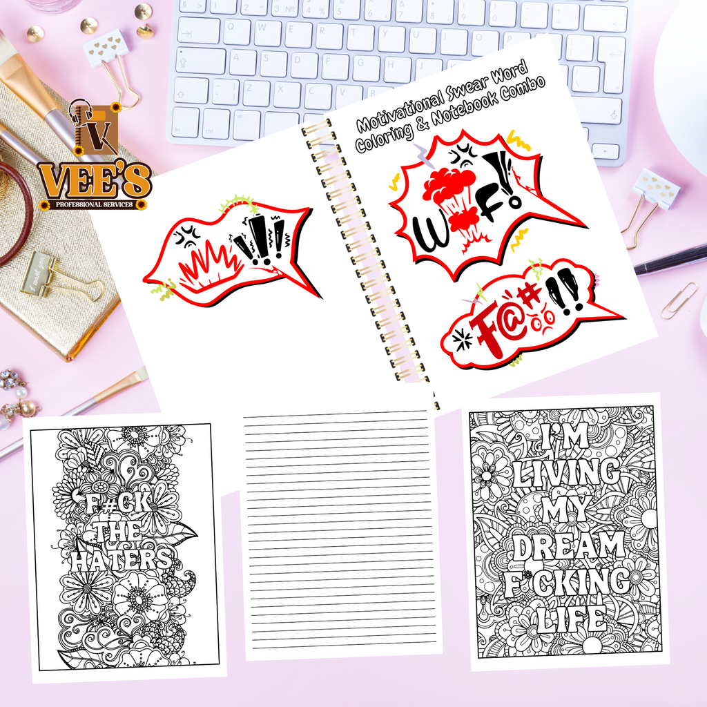 Motivational Swear Word Coloring & Notebook Combo – Vee's Professional ...